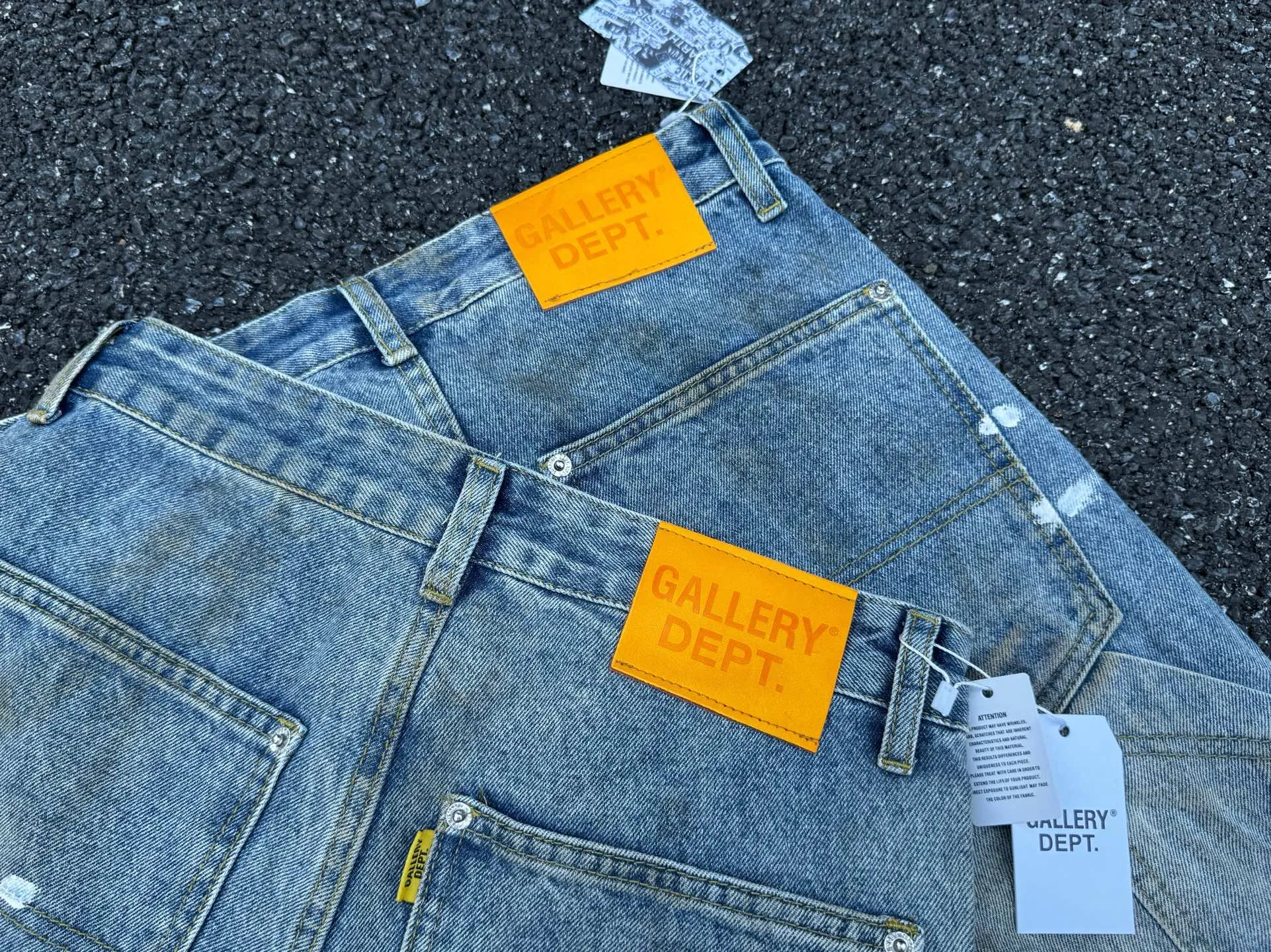 P260💰G97 GALLERY DEPT. Logging retro old stained ink denim bell bottoms washed jeans Size: 28 30 32 34 36